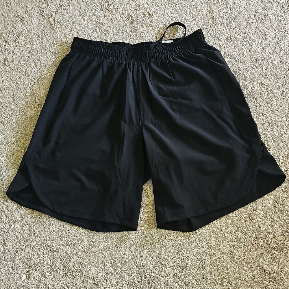 Black Athletic Shorts with Elastic Waistband